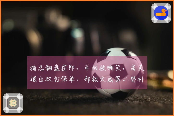 梅总翻盘在即，辛纳被嘲笑，高芙退出双打保单，郑钦文成第二替补